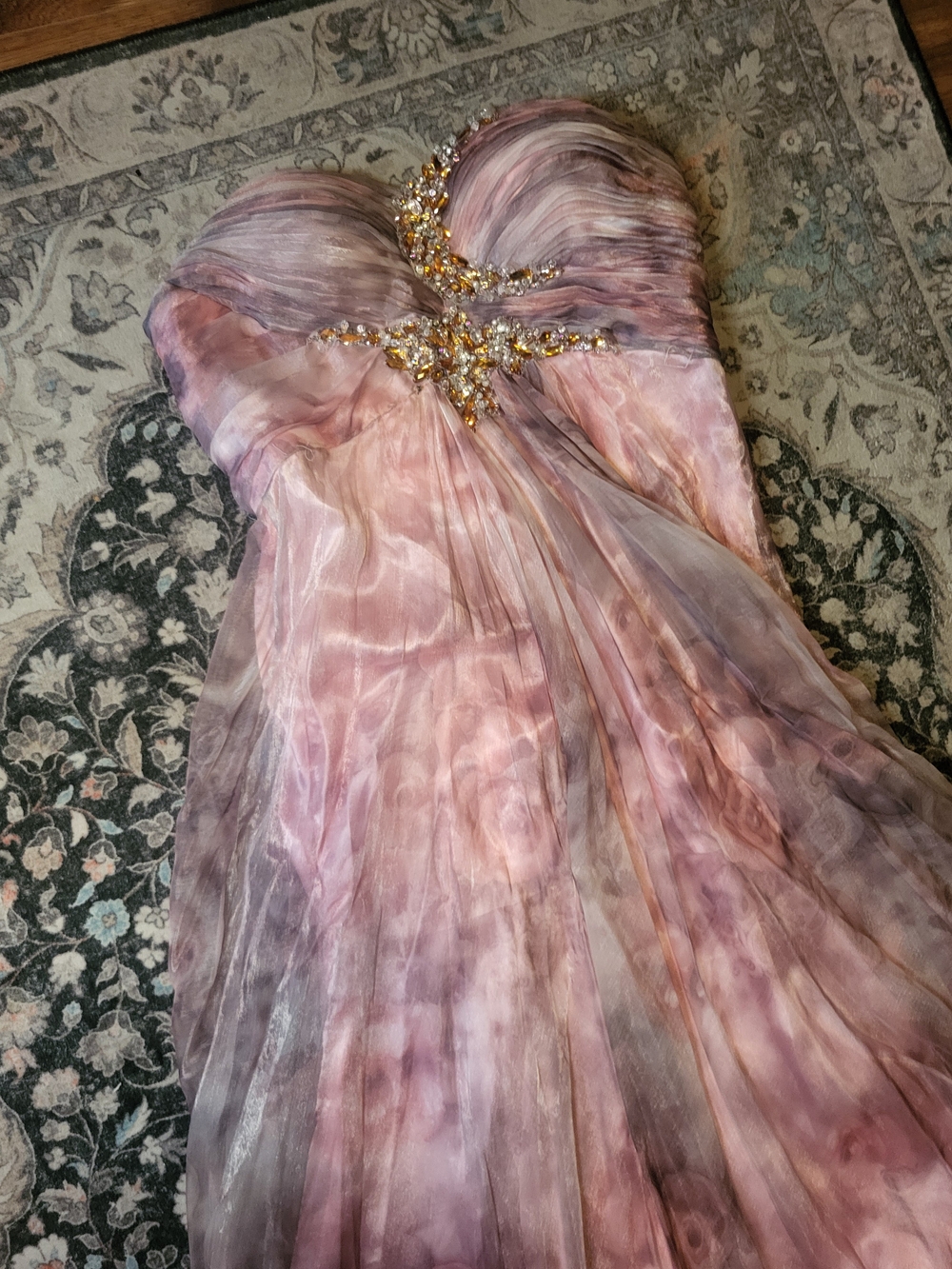 Dave & Johnny Pink Satin Dress Lining with Label Detail